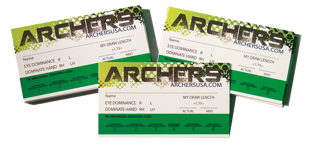 ArchersUSA Individual Shooting Code (ISC) Card (1 Box of 250)